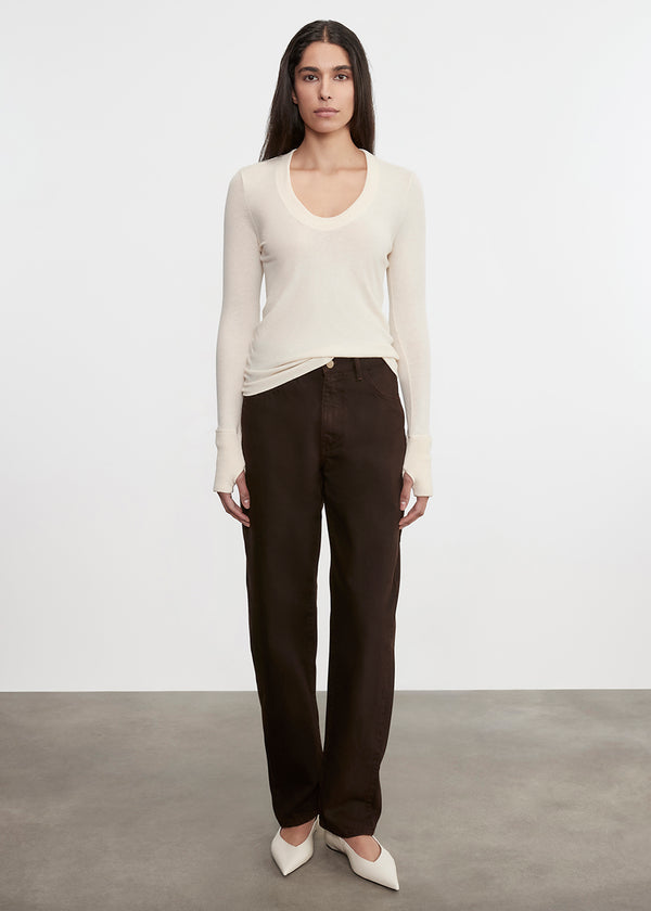 Enza Costa Cashmere Easy Cuffed U Natural