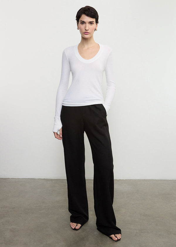 Enza Costa Cashmere Easy Cuffed U White