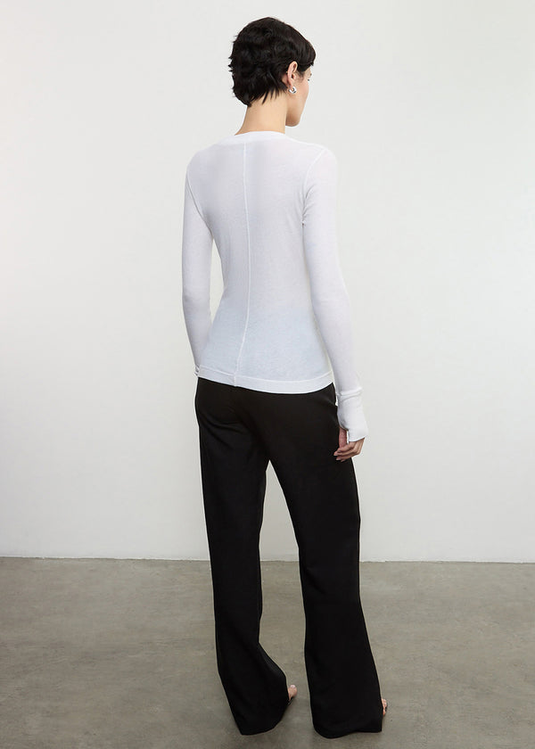 Enza Costa Cashmere Easy Cuffed U White