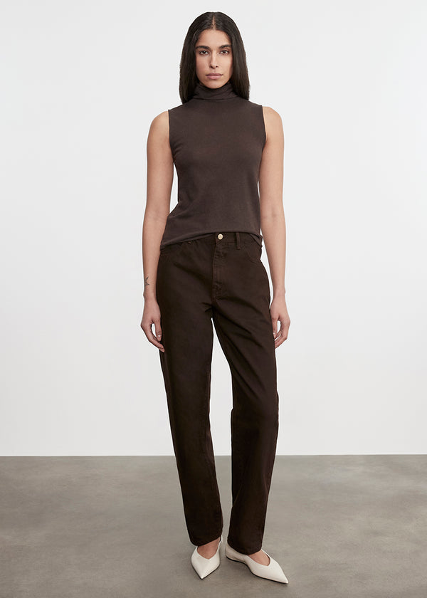 enza costa Cashmere Sleeveless Halter Dark Brown