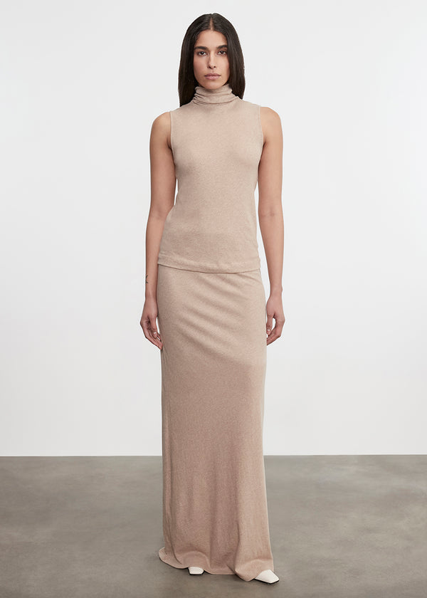 enza costa Cashmere Sleeveless Halter Khaki