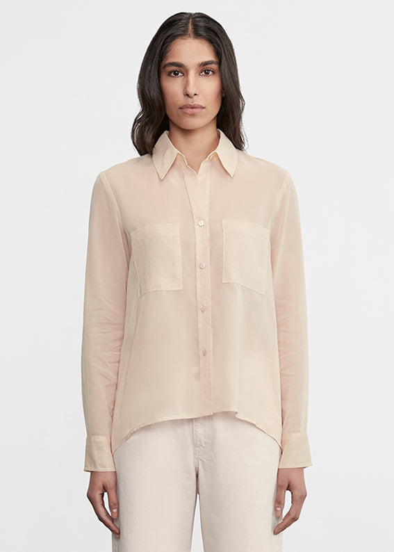 Enza Costa Cotton Organza Shirt Fawn