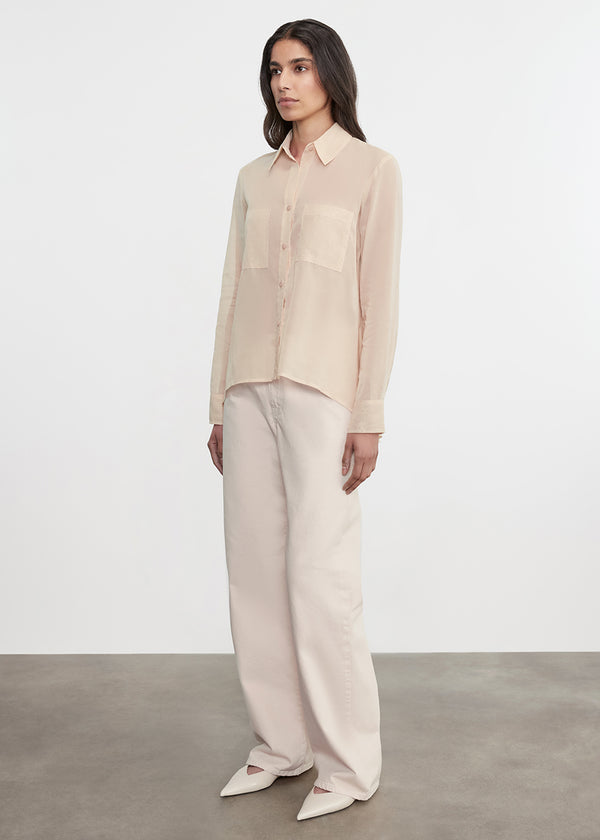 Enza Costa Cotton Organza Shirt Fawn