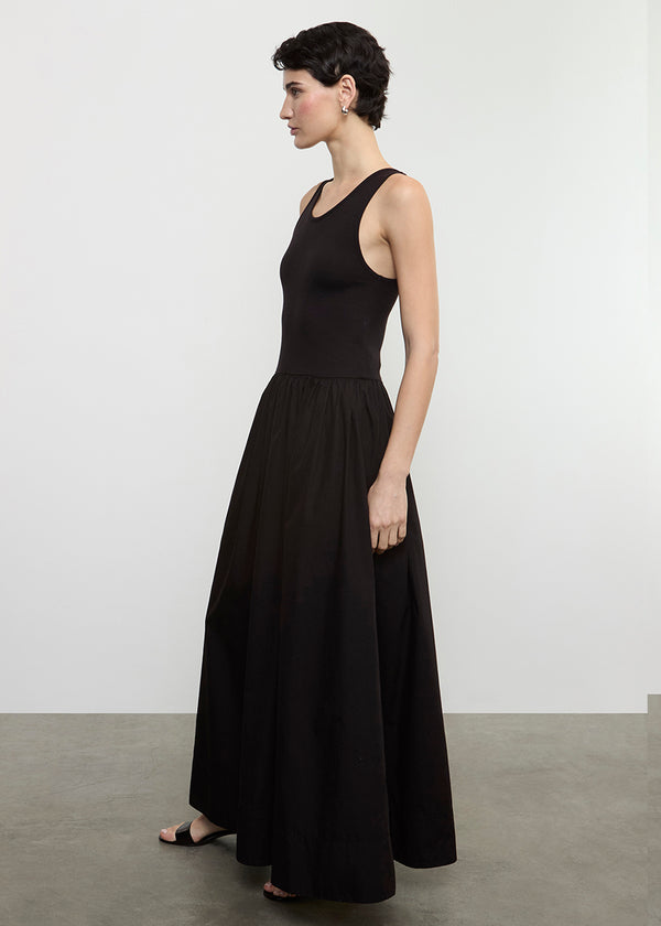 Enza Costa Cotton Resort Tank Dress Black