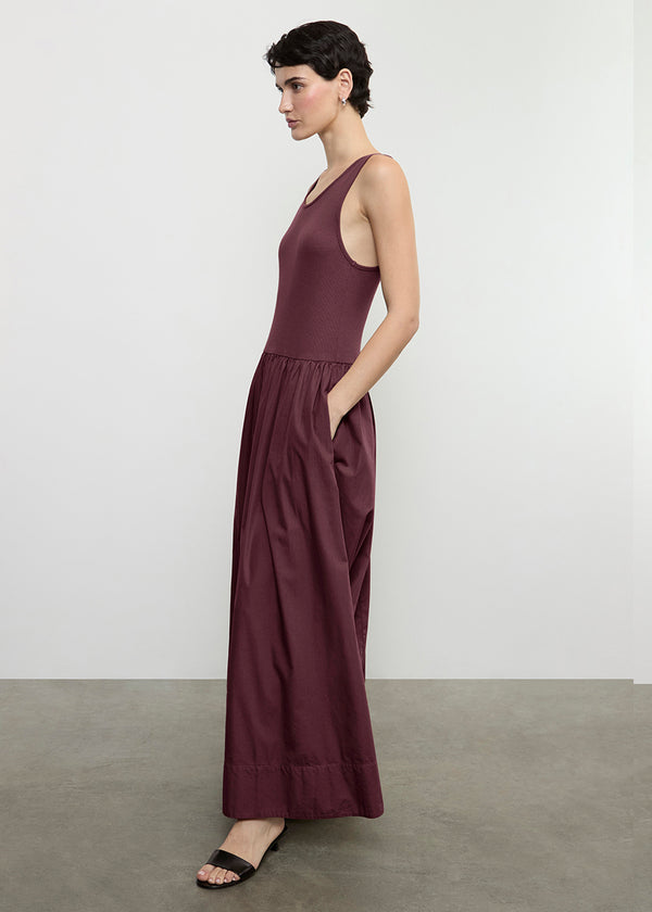Enza Costa Cotton Resort Tank Dress Dark Cherry
