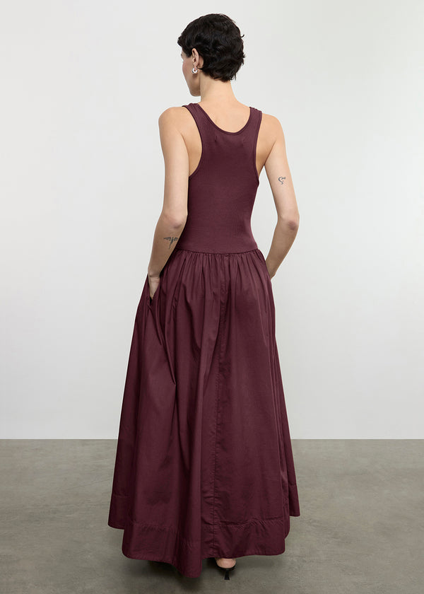 Enza Costa Cotton Resort Tank Dress Dark Cherry