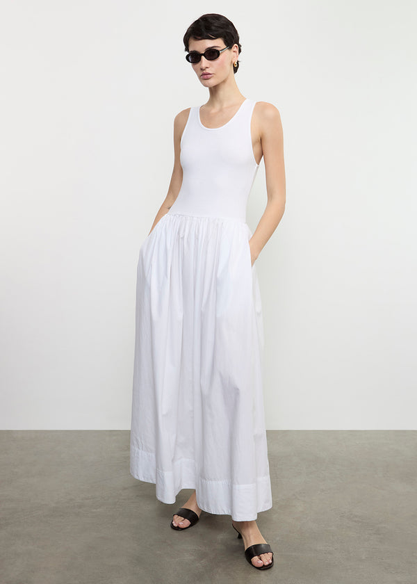 Enza Costa Cotton Resort Tank Dress White