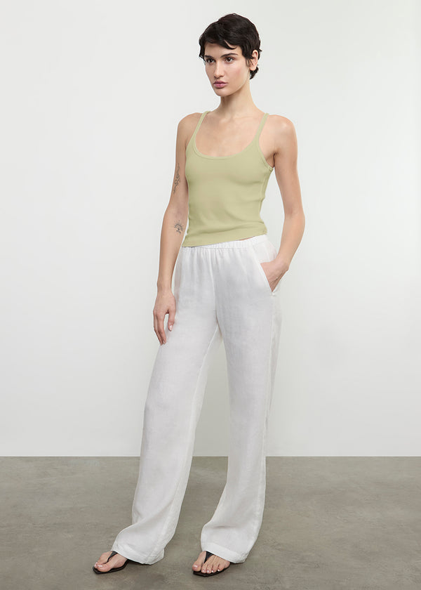 Enza Costa Cotton Rib Cami Tank Celadon