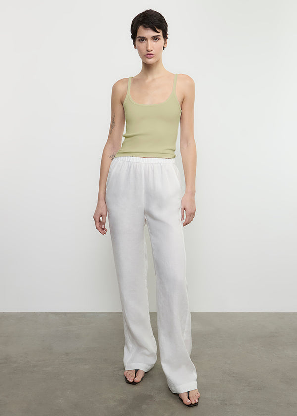 enza costa Cotton Rib Cami Tank Celadon