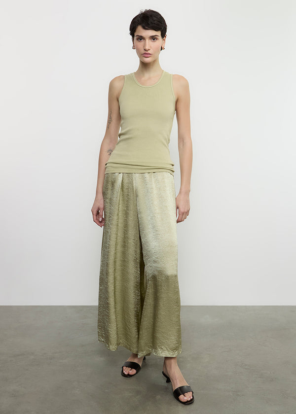 Enza Costa Cotton Rib Scoop Tank Celadon