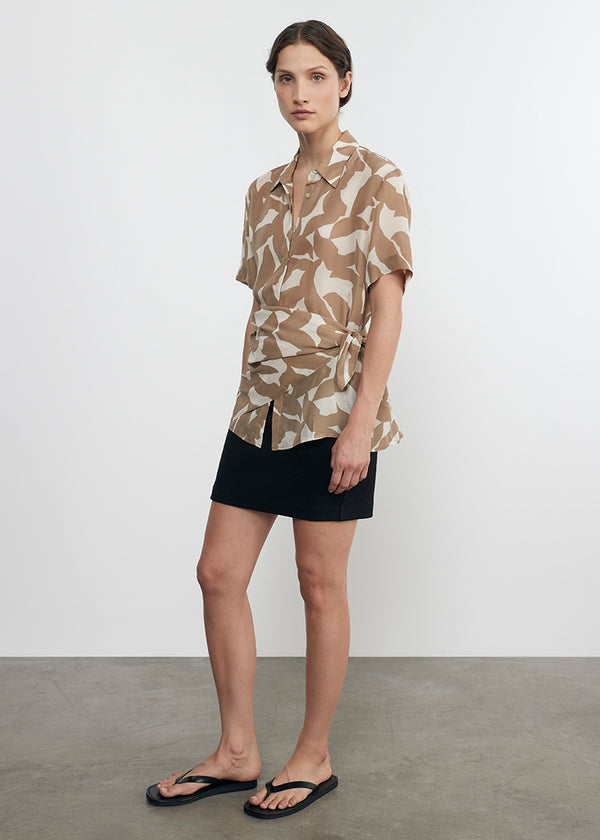 Enza Costa Jacquard Mini Skirt Black