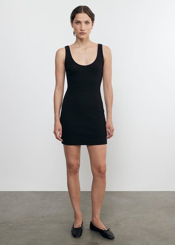 Enza Costa Jacquard Tank Mini Dress Black