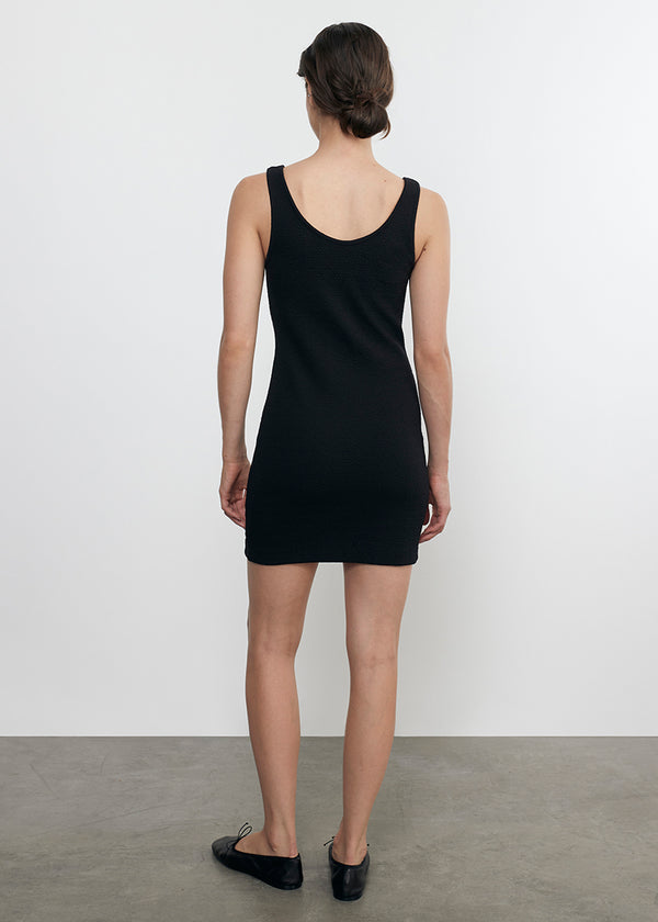 Enza Costa Jacquard Tank Mini Dress Black