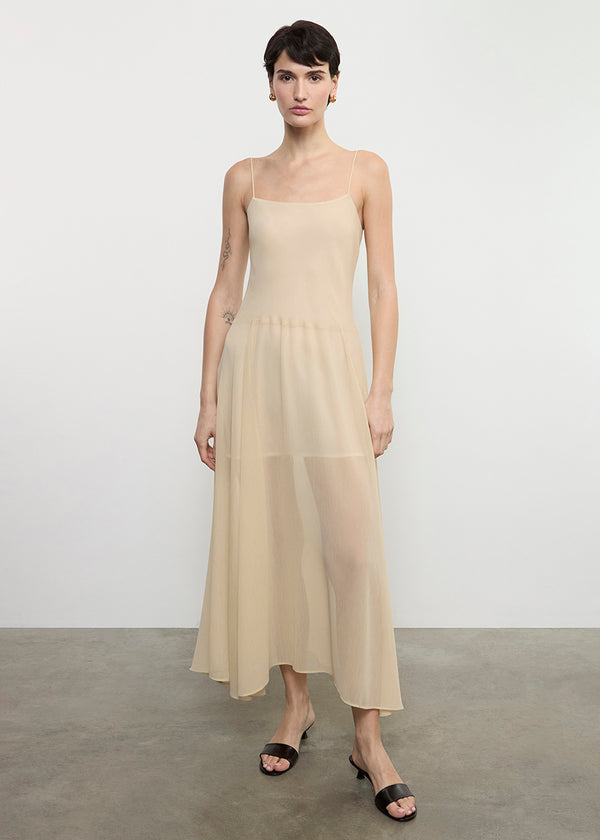 enza costa Japanese Yoryu Chiffon Dress Blonde