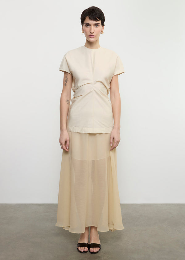 Enza Costa Japanese Yoryu Chiffon Skirt Blonde