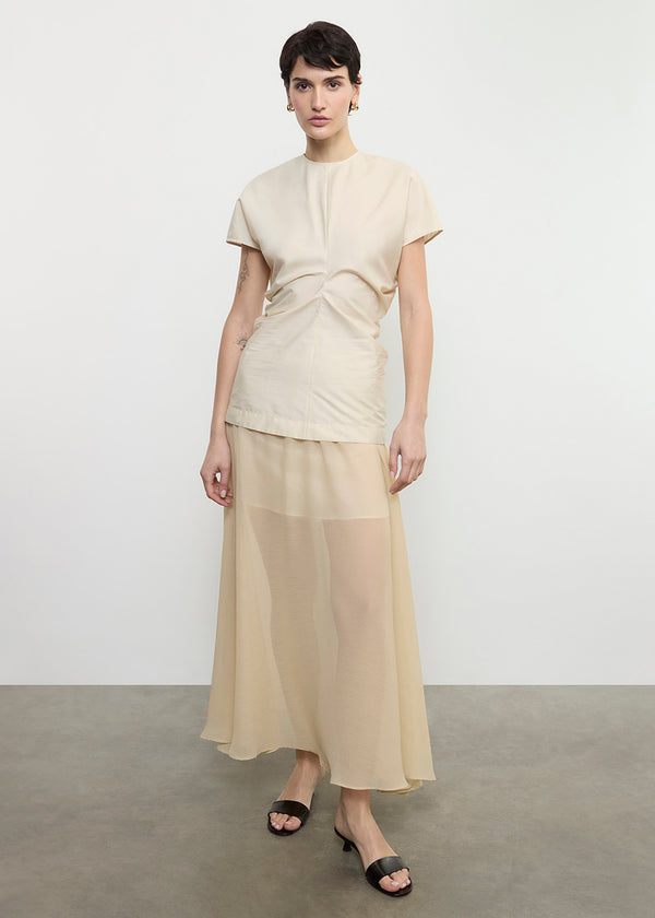 Enza Costa Japanese Yoryu Chiffon Skirt Blonde