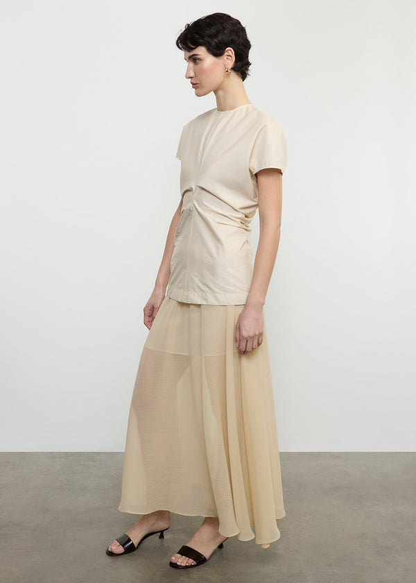 Enza Costa Japanese Yoryu Chiffon Skirt Blonde