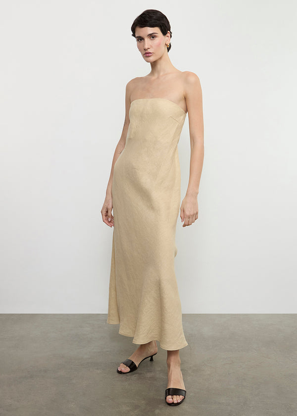 Enza Costa Linen Bias Dress Blonde
