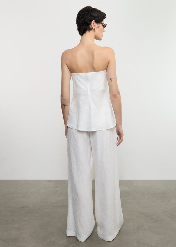 Enza Costa Linen Pleated Trouser Undyed