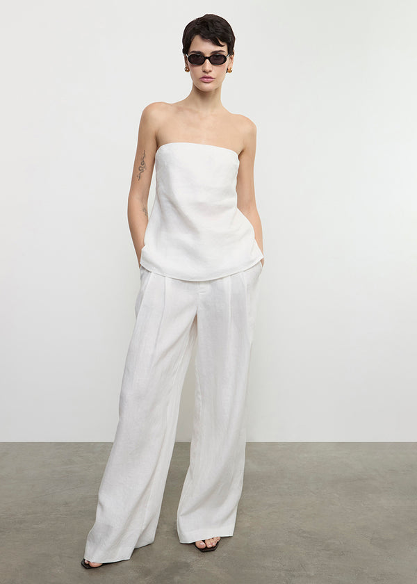 Enza Costa Linen Strapless Tunic Undyed