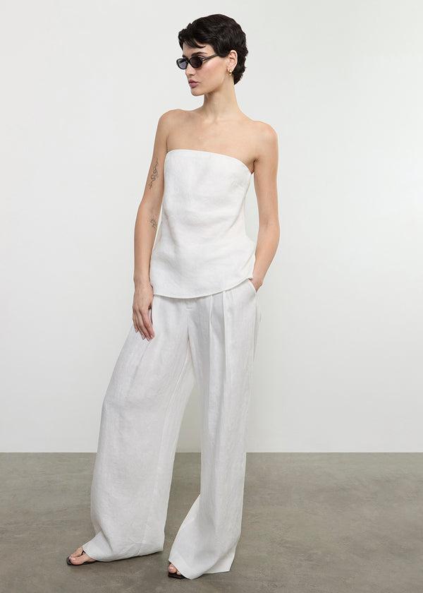 Enza Costa Linen Strapless Tunic Undyed