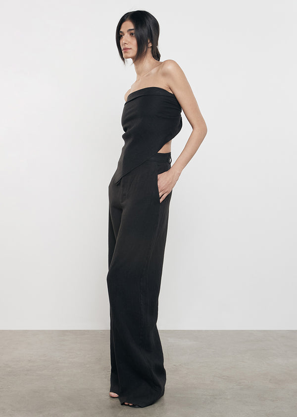 Enza Costa Linen Trouser Black