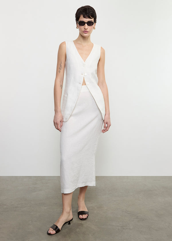Enza Costa Linen Tunic Vest Undyed