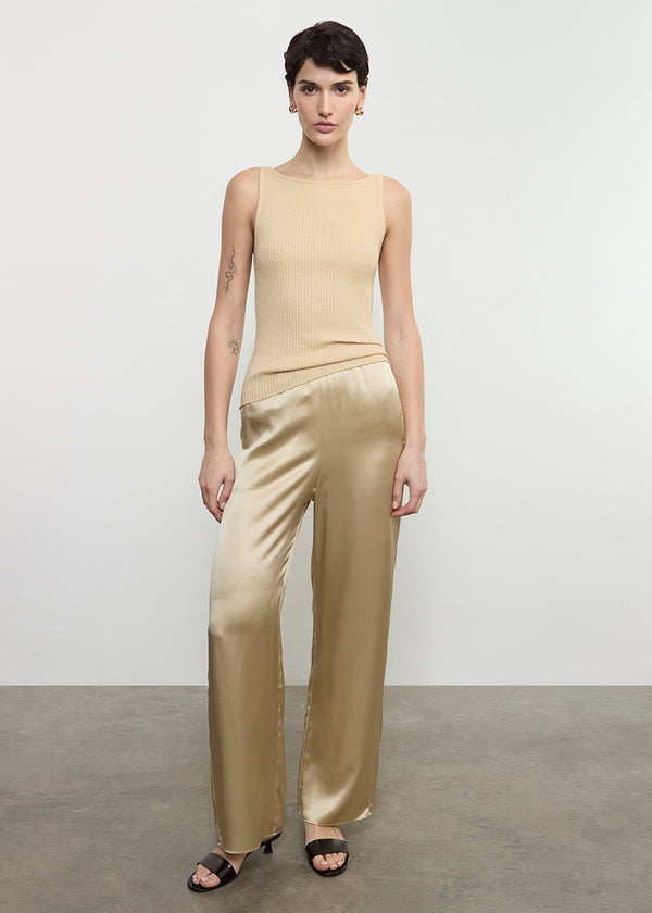 Enza Costa Military Rib Boatneck Tank Blonde