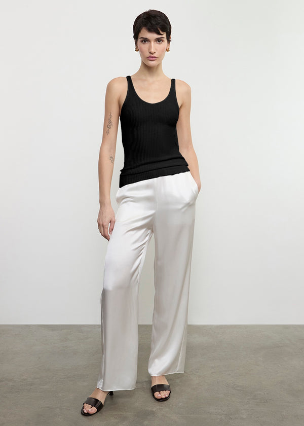 Enza Costa Military Rib Slim Tank Black