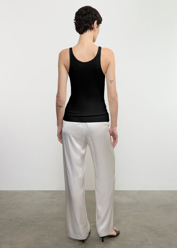 Enza Costa Military Rib Slim Tank Black