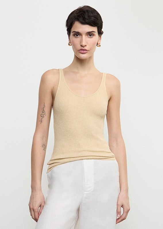 Enza Costa Military Rib Slim Tank Blonde
