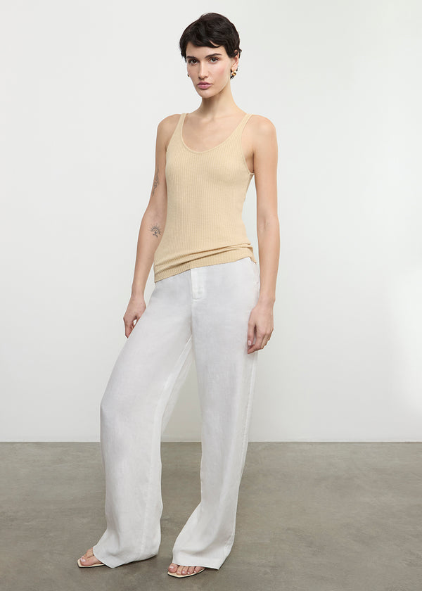 Enza Costa Military Rib Slim Tank Blonde