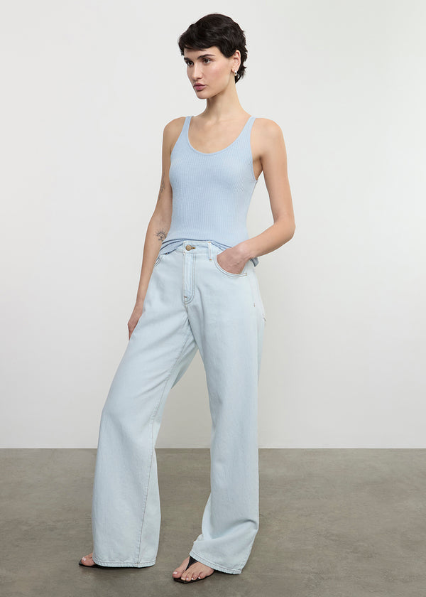 Enza Costa Military Rib Slim Tank Sky