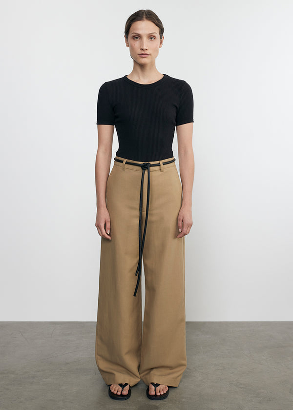 Enza Costa Pointelle Essential S/S Black