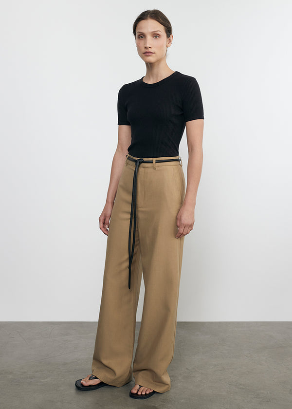 Enza Costa Pointelle Essential S/S Black