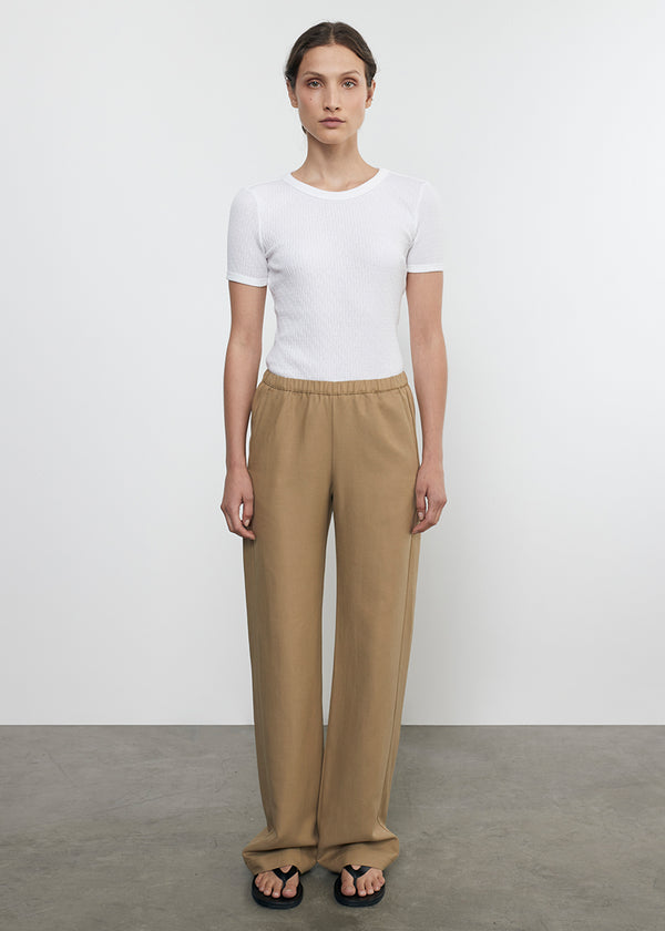 Enza Costa Pointelle Essential S/S White