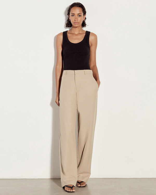 enza costa Pointelle Knit Tank Black