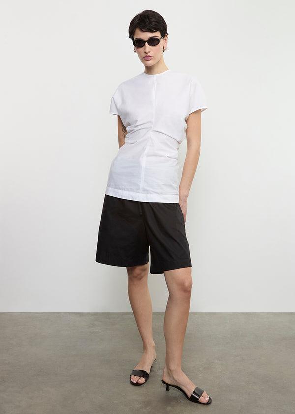 Enza Costa Poplin Curve Top White