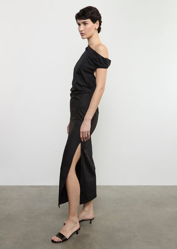 Enza Costa Poplin Sculptured Dress Black