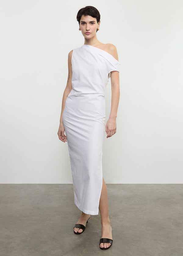 enza costa Poplin Sculptured Dress White