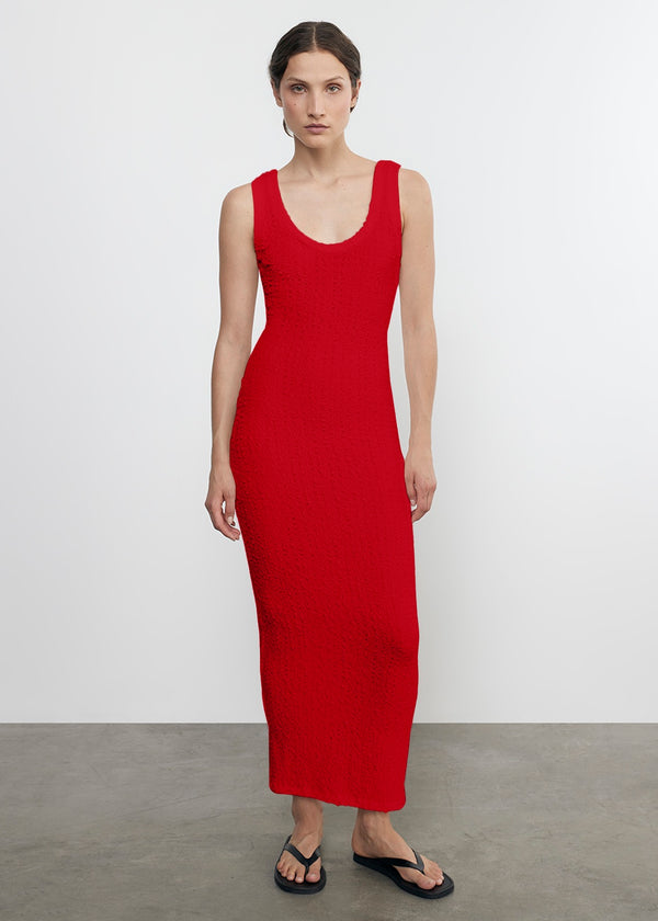 enza costa Puckered Tank Dress Red