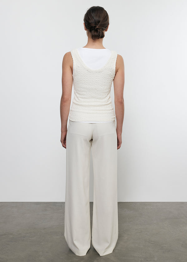 Enza Costa Puckered Tank Vanilla