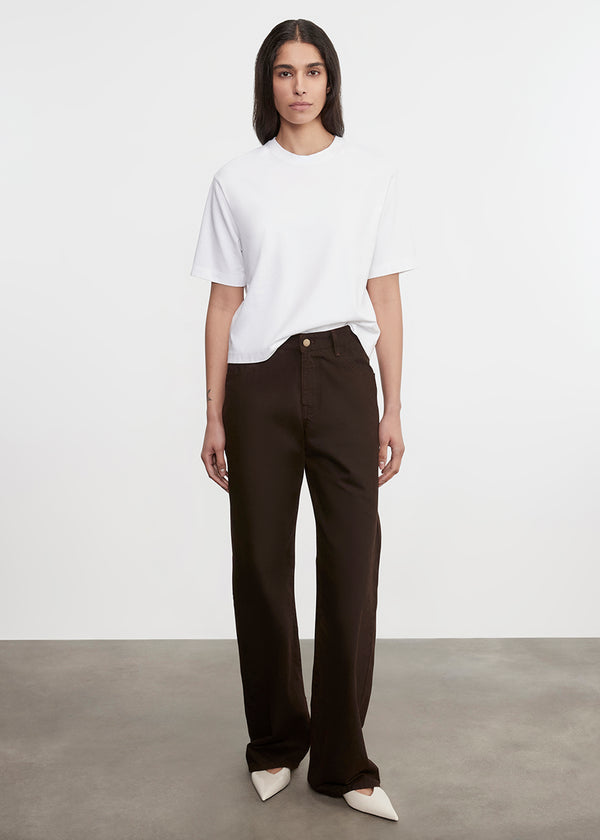 Enza Costa S/S Supima Boxy Tee White
