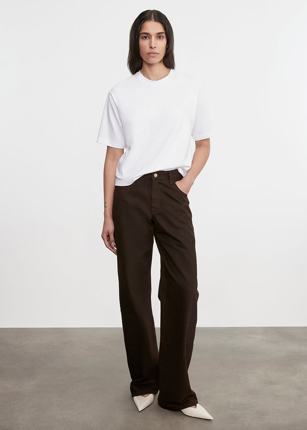 Enza Costa S/S Supima Boxy Tee White