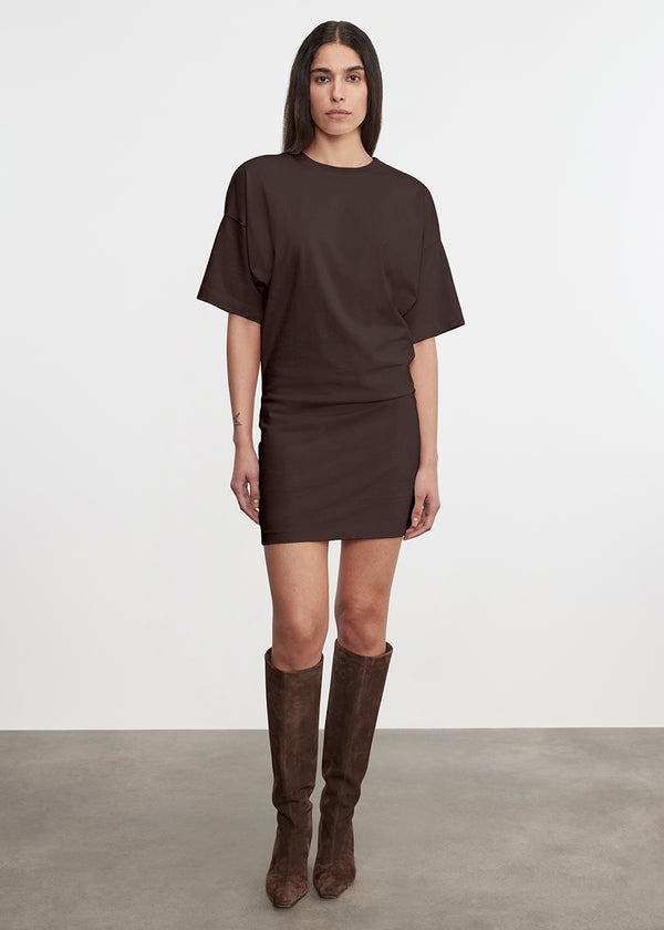 Enza Costa S/S Supima Curve Mini Dress Coffee Bean