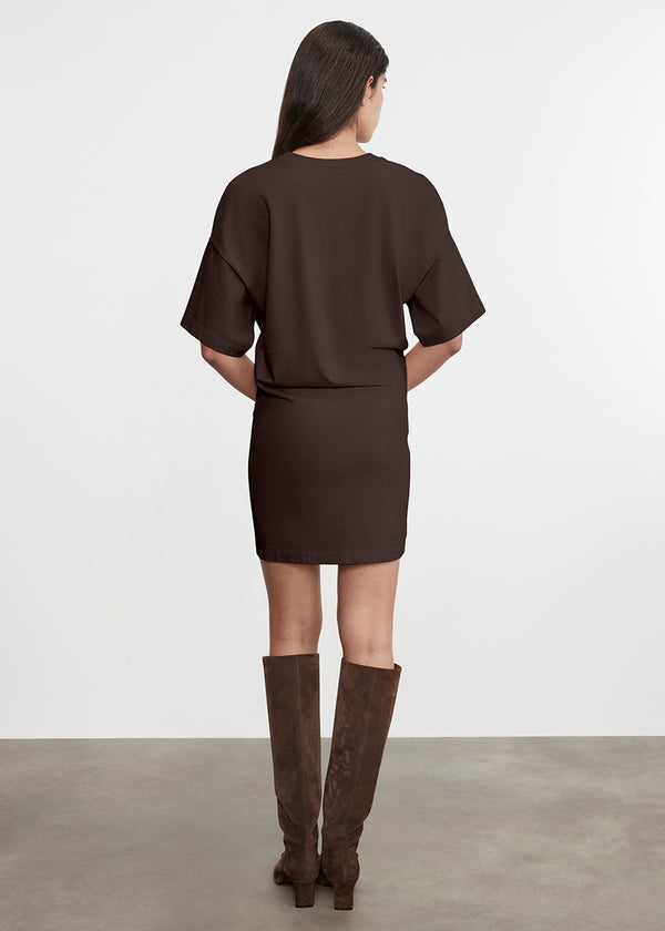 Enza Costa S/S Supima Curve Mini Dress Coffee Bean