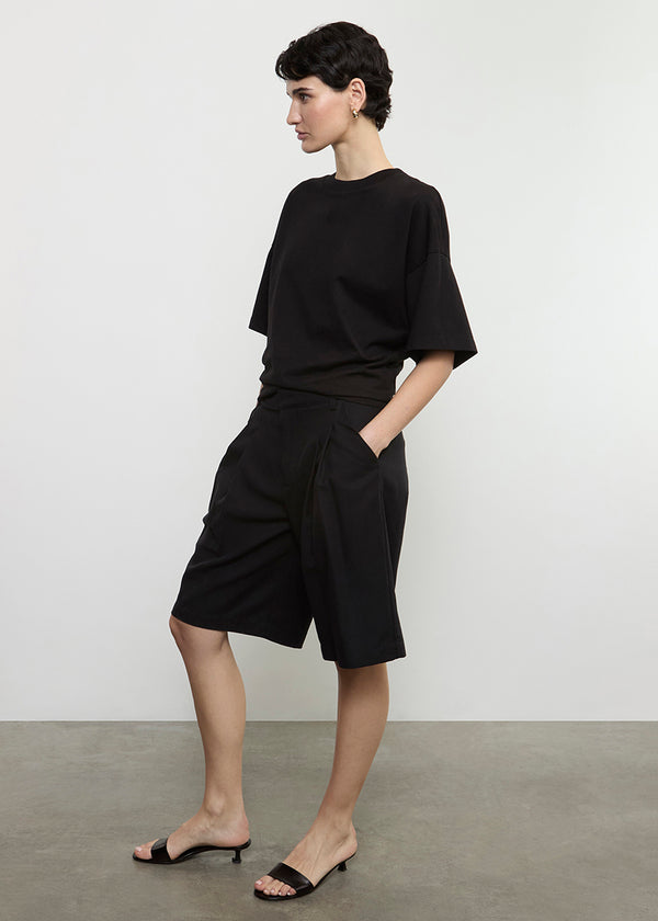 Enza Costa S/S Supima Curve Tee Black