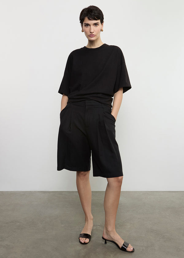 enza costa S/S Supima Curve Tee Black