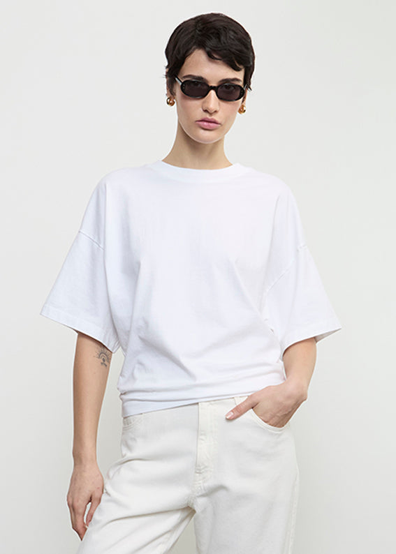 Enza Costa S/S Supima Curve Tee White