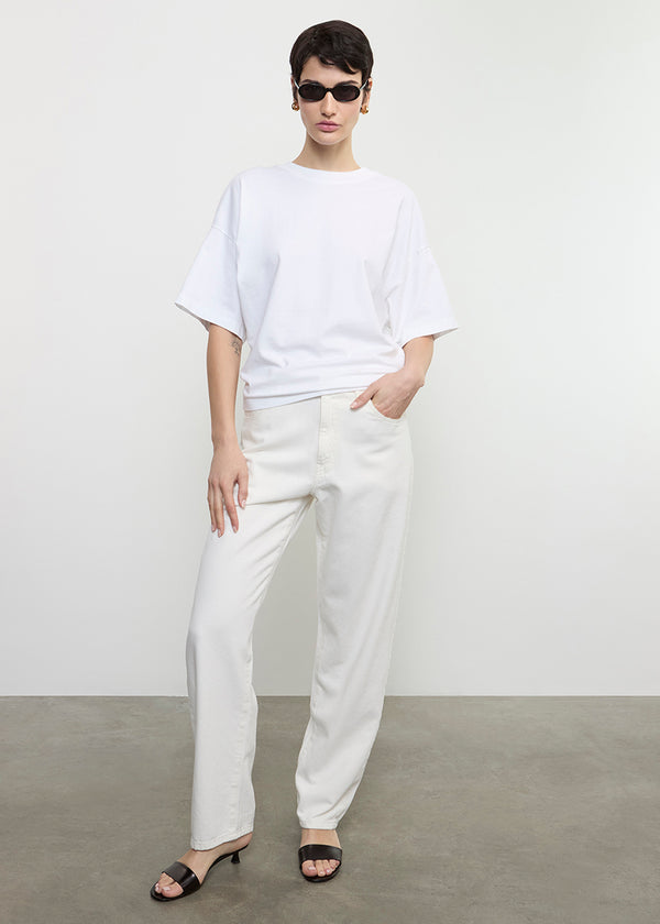 Enza Costa S/S Supima Curve Tee White